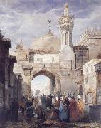 Adrien Dauzats Mosque of Al Azhar in Cairo France oil painting artist